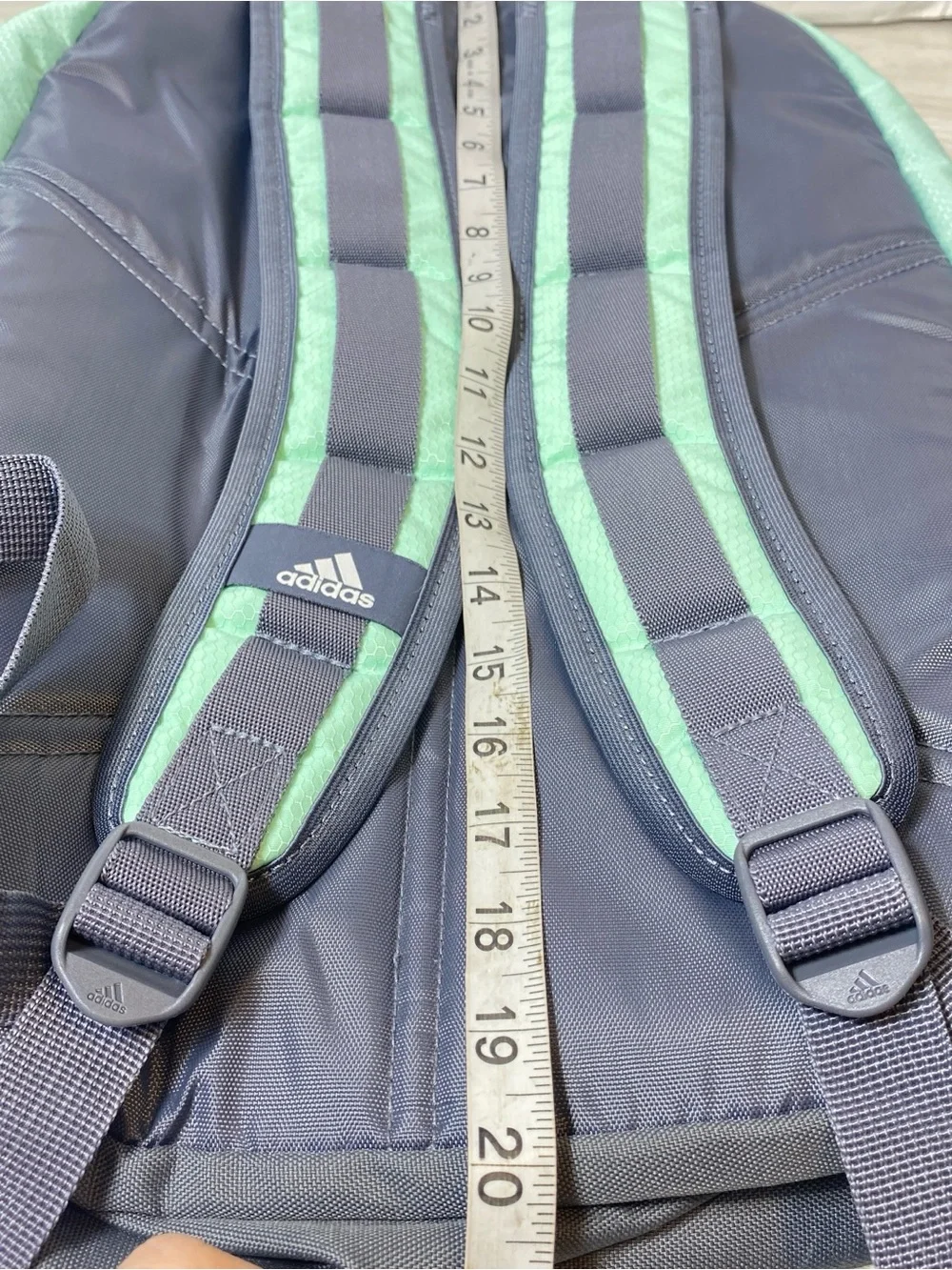 adidas loadspring Backpack Mint Green Gray School Travel Laptop Book Bag